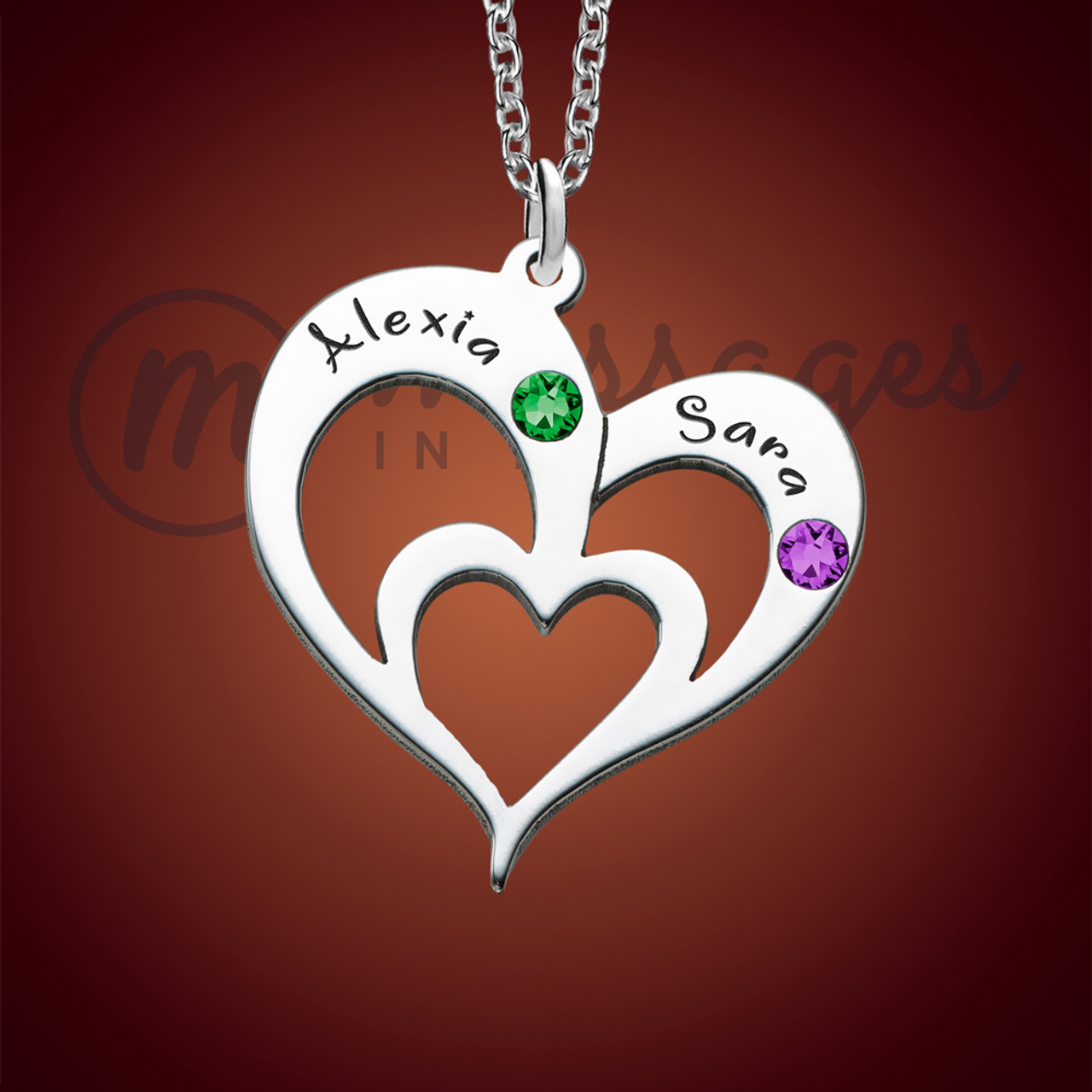 Little Girl March Birthstone Heart Pendant Necklace in Sterling Silver